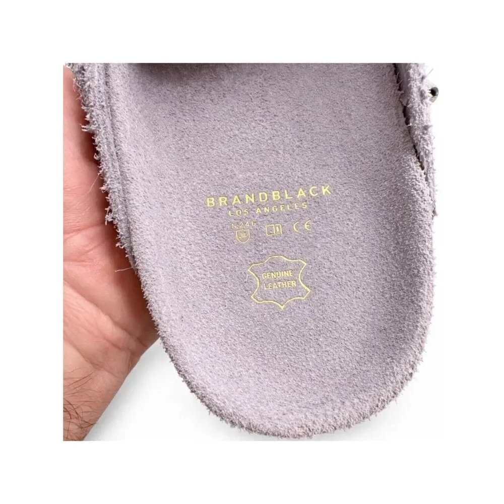 Men’s Suede Clog Mule Brandblack Carrera Size 9 Lavender Slip On Comfort Shoes